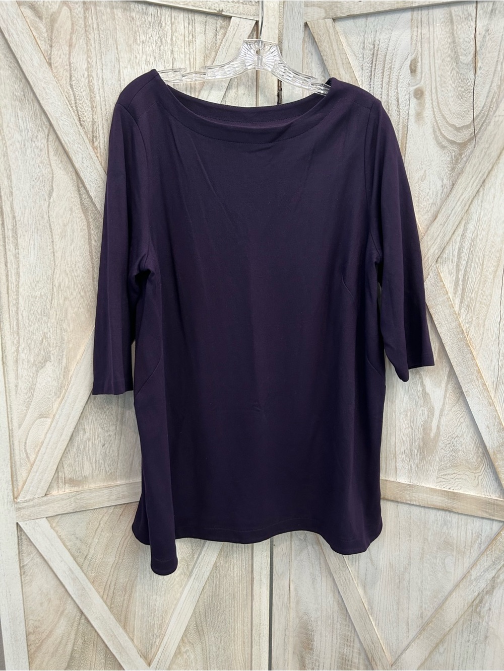 J. Jill Relaxed Boatneck Dress in Deep Plum